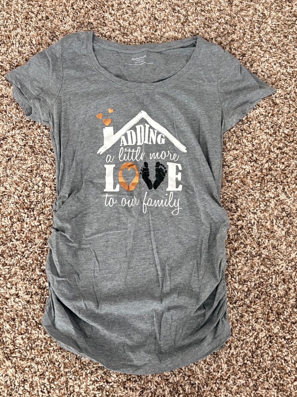 Motherhood Maternity Gray Short Sleeve Maternity Tee with Graphic